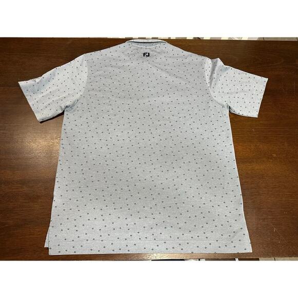 FootJoy Golf Polo Men XL Floral Pattern Gray Blue Luxury Glam Preppy Academia - Picture 4 of 11